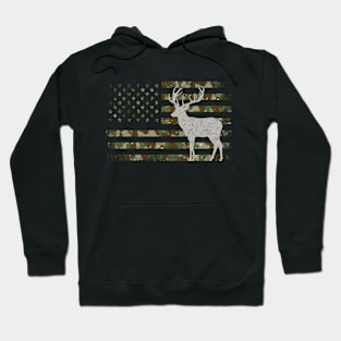 Deer USA flag camoflag  Hunting Hunter  Elk Buck vintage Hoodie